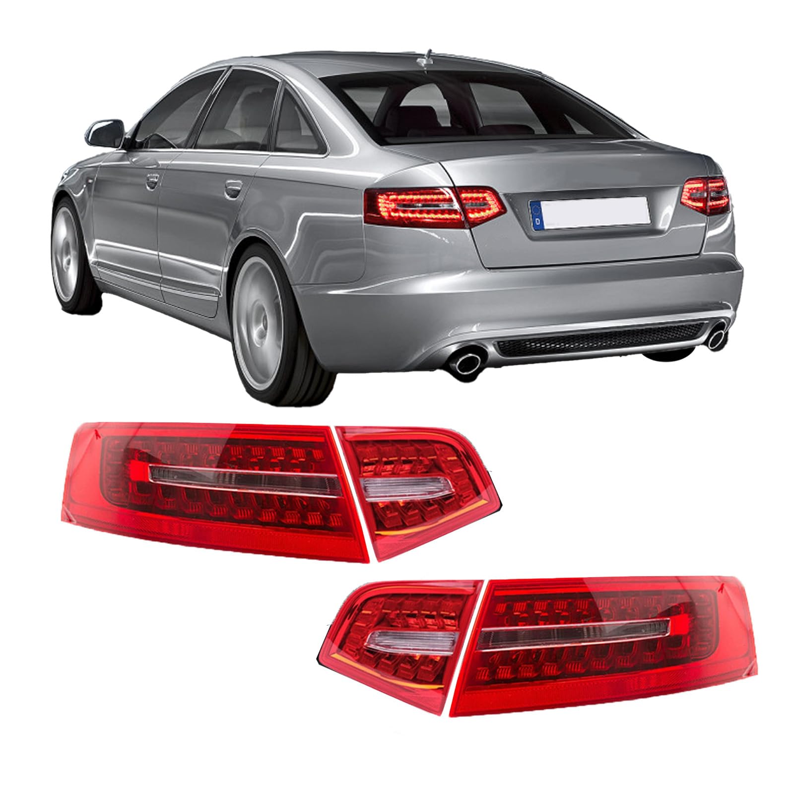 Schlussleuchte Links+Rechts Rückleuchte Heckleuchte für Audi A6 C6 Facelift