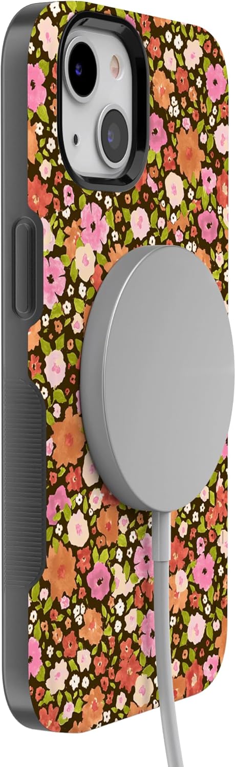 Casely iPhone 13 Mini Case | Rustic Roses | Boho Bouquet | Bold Protective Design | Compatible with MagSafe