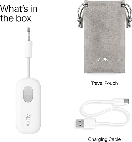Vista 9 de Twelve South AirFly SE Adaptador de transmisor de audio inalámbrico Bluetooth para AirPods/auriculares, batería de más de 20 horas, funciona