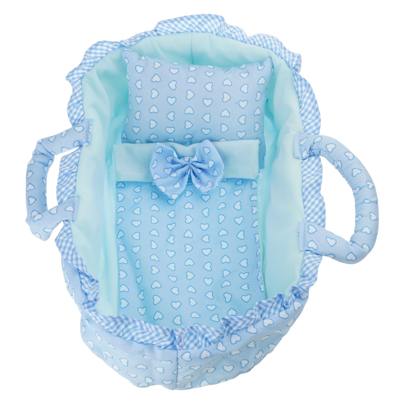 FROMCEO Adorable 35cm Doll Carry Cot with Cozy Bedding Set Pretend Play and Narrative Moments Doll Bassinet