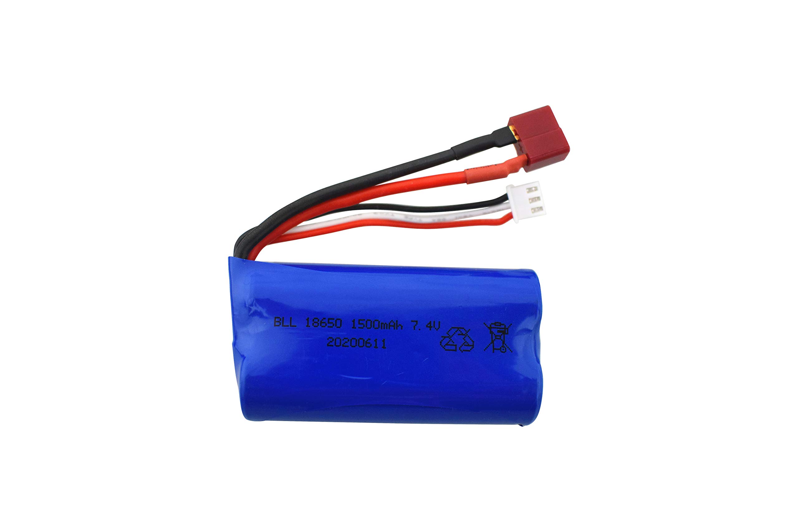 Fytoo 3-Pack 7.4V 1500mAh LiPo Batteries With 1-to-3 Charging Cable For WLtoys RC Cars & Boats 7 thumbnail image
