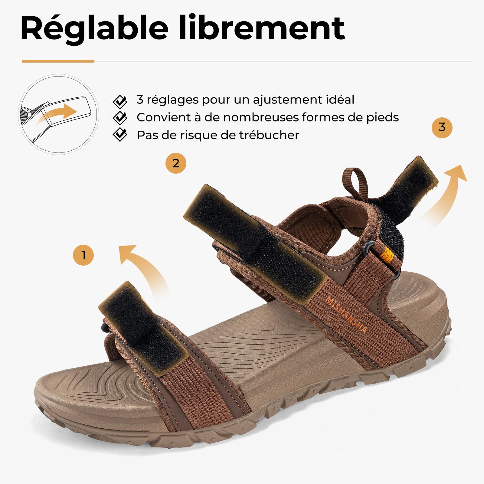 Mishansha Sandales Homme Bout Ouvert Antidérapante 39-46 EU | Chaussures de Sport, Trekking, Randonnée, Marche, Été