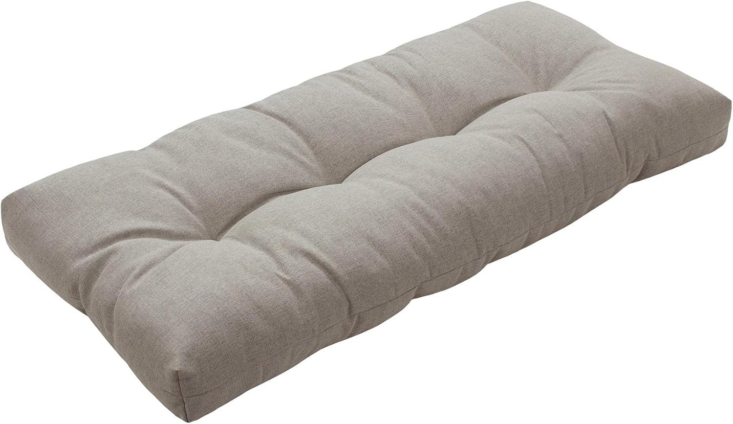 magpie fabrics indoor outdoor bench cushion 45"x18", non-slip tufted water resistant long seat pads, patio loveseat cushion for window, garden, swing, settee - warm gray