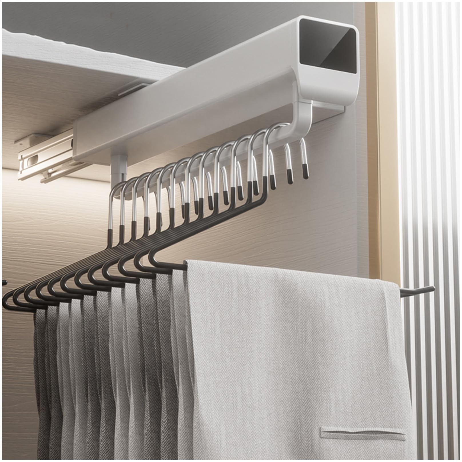 Cintre rétractable acier inoxydable 525mm écharpes serviettes et pantalons