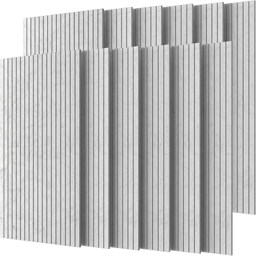 TONOR 12 PCS Paneles Acusticos Grande, 120x60x0,9cm Paneles Insonorizacion Pared, Aislante Acustico Autoadhesivo, Panel Decorativo Pared para Página Principal Sala de Uía Oficina, Gris Claro