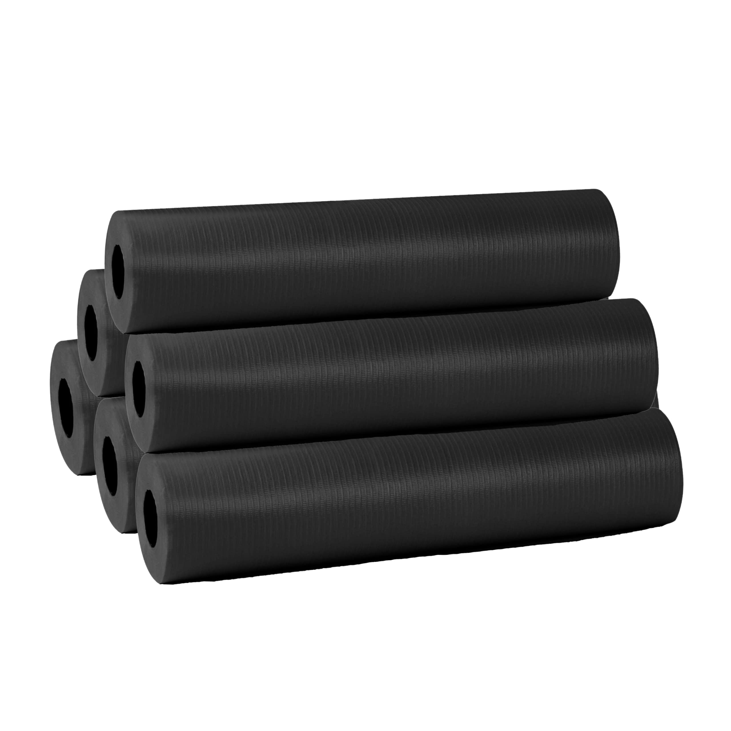 DSTOCK60-6 Rouleaux draps d'examen plastifiés noirs - 50x38 cm - 132 Formats - 2 Plis - Draps d'examen premium résistants, imperméables, absorbants - Domaine médical, beauté, santé et tatouage