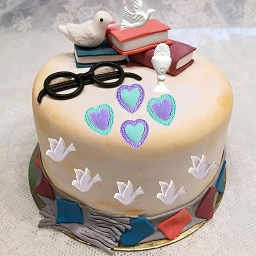 Miniatura 7 de MINFEIDMS Molde de silicona de comunión para fondant de paloma, molde de caramelo con manos rezando para decoración de pasteles, decoración de