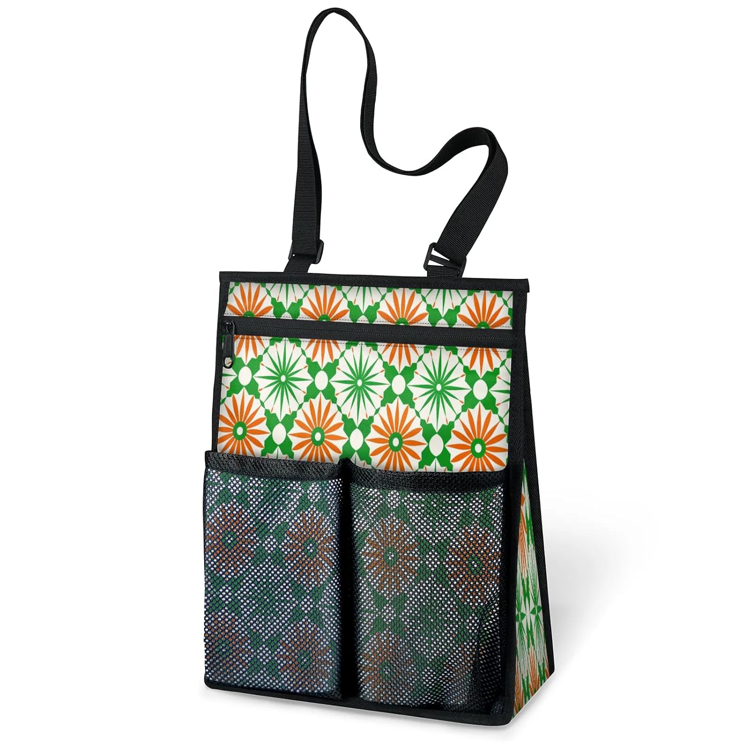 Ourtheme Ethnic Theme Flag Portable Shower Bag for Travel Gym Camp Beach Tote Shower Caddy Bags Hanging Toiletry