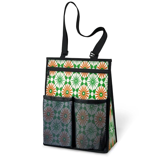 Ourtheme Ethnic Theme Flag Portable Shower Bag for Travel Gym Camp Beach Tote Shower Caddy Bags Hanging Toiletry