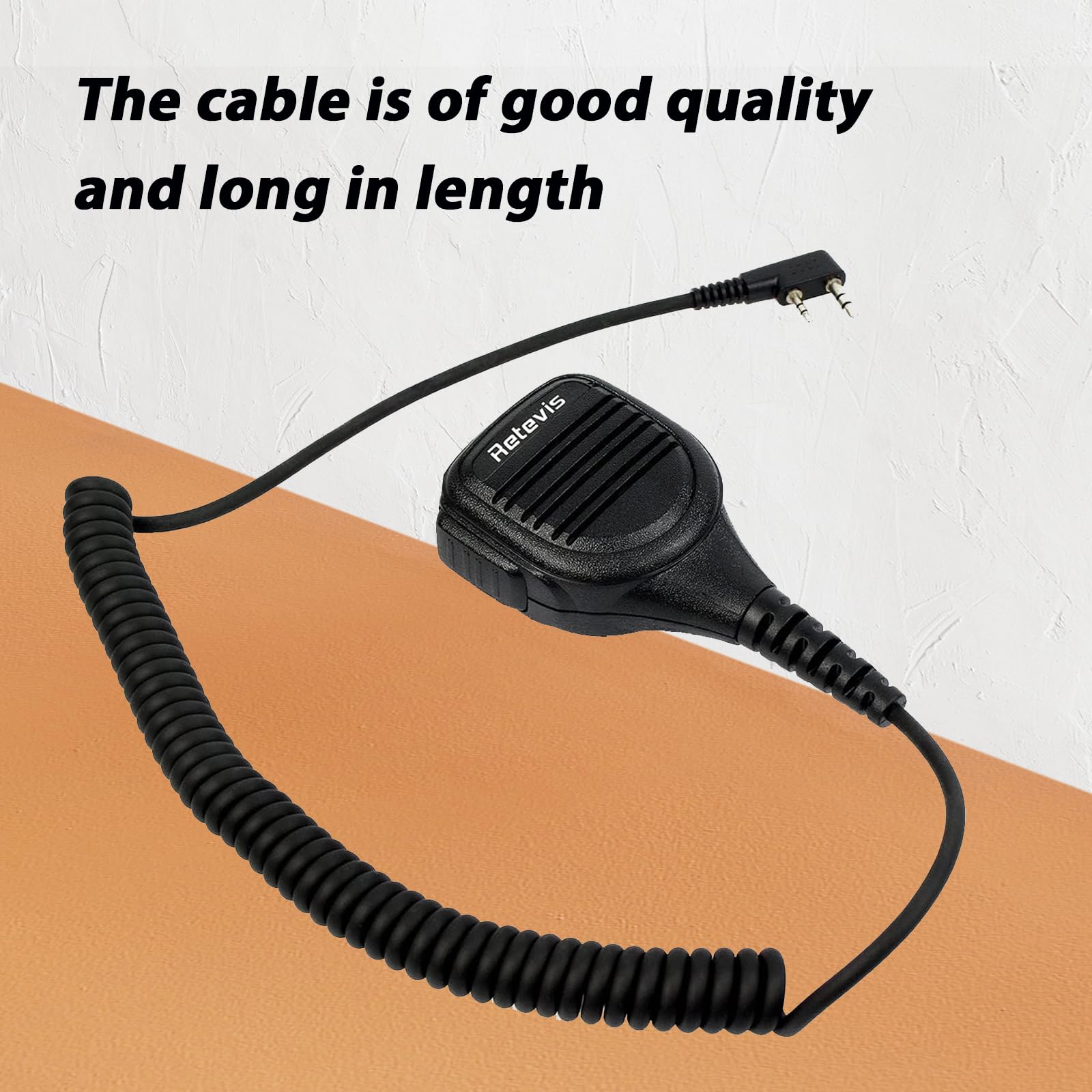 Retevis Microfono per Altoparlante a Distanza, Microfono a Spalla a 2 Pin, Compatibile con Walkie Talkies RT24 RT27 RT28 RT618 Baofeng UV-5R BF-888S Kenwood, Microfono per Altoparlante Radio (2 Pz)