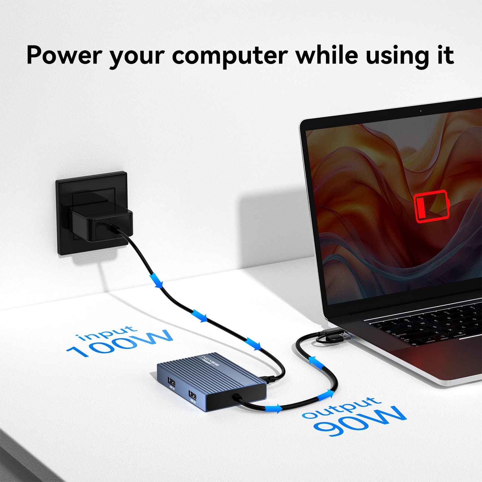 Adaptador USB C a Doble HDMI DisplayLink, 4K a 60 Hz, 2 HDMI, PD 100 W, estación de Acoplamiento USB C DisplayLink para Mac M1/M2/M3/Windows, Adaptador USB A/C a Doble Monitor (Grigio Fantasma)