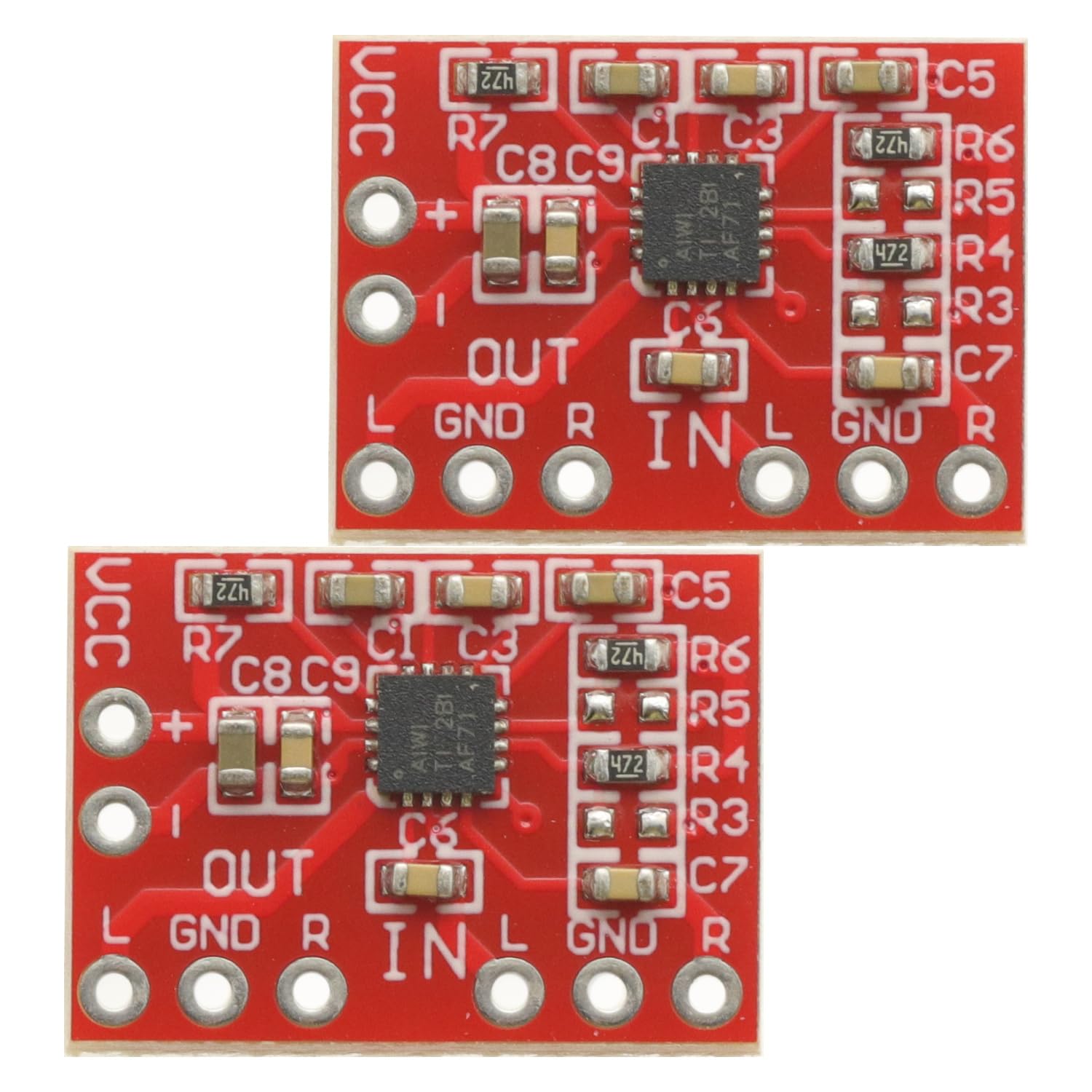 2PCS DC2.3-5.5V TPA6132 Preamplifier Board Differential to Single Input Headphone Amplifier Module Differential Amplifier Board Module