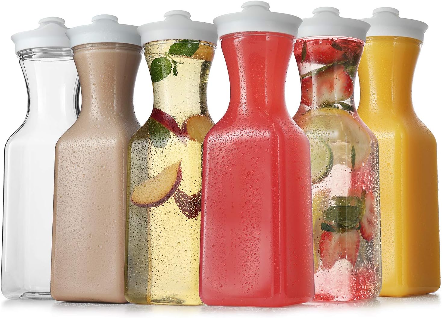 DilaBee Carafes for Mimosa Bar 6 Pack Plastic Water