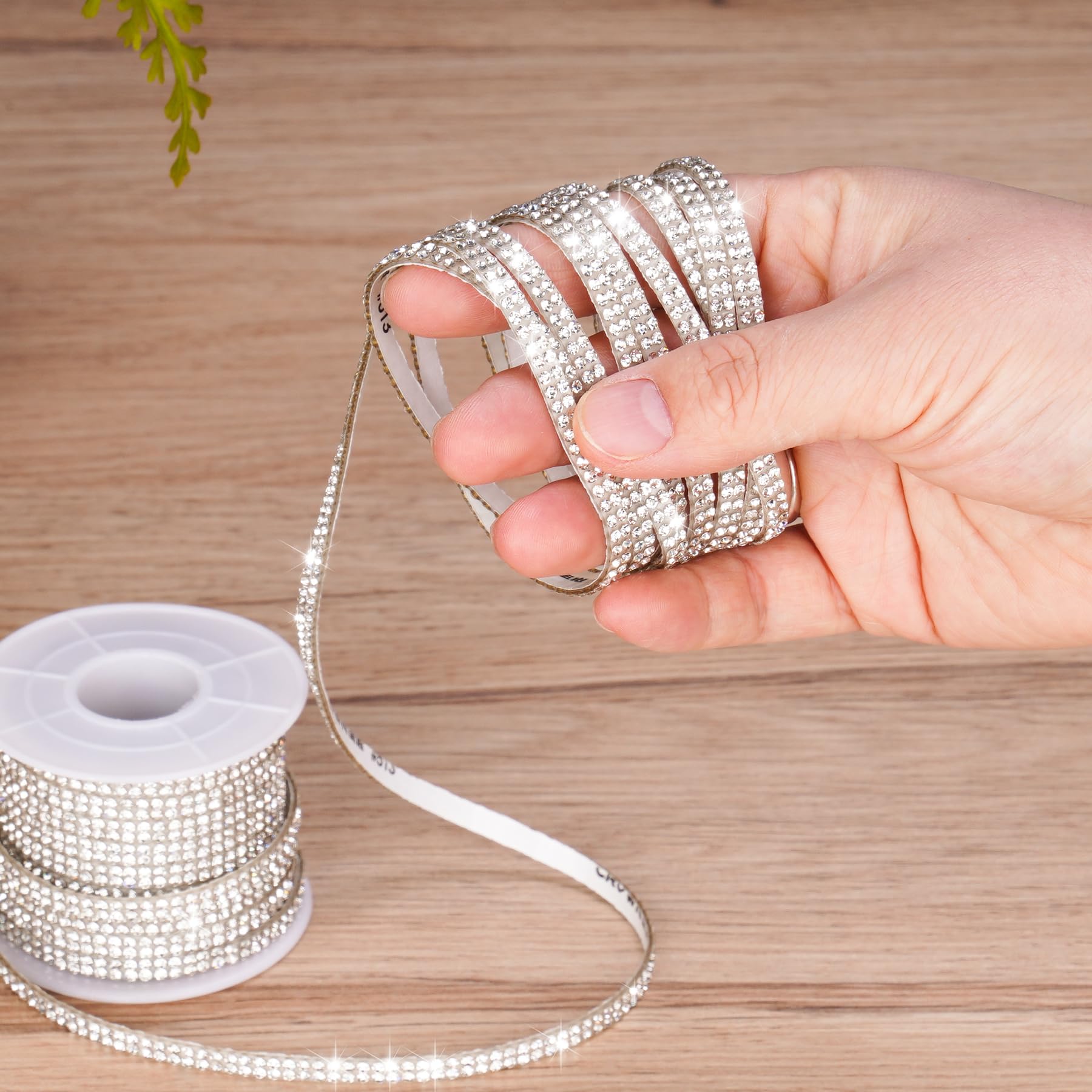 NiArt 10-Yard Self Adhesive Crystal Rhinestone Ribbon, Durable Sparkling Glass Diamond Decoration Ribbon for Car Interior, Tech Gadget & More, Easy to Apply Strong Adhesion for Long-Lasting Brilliance