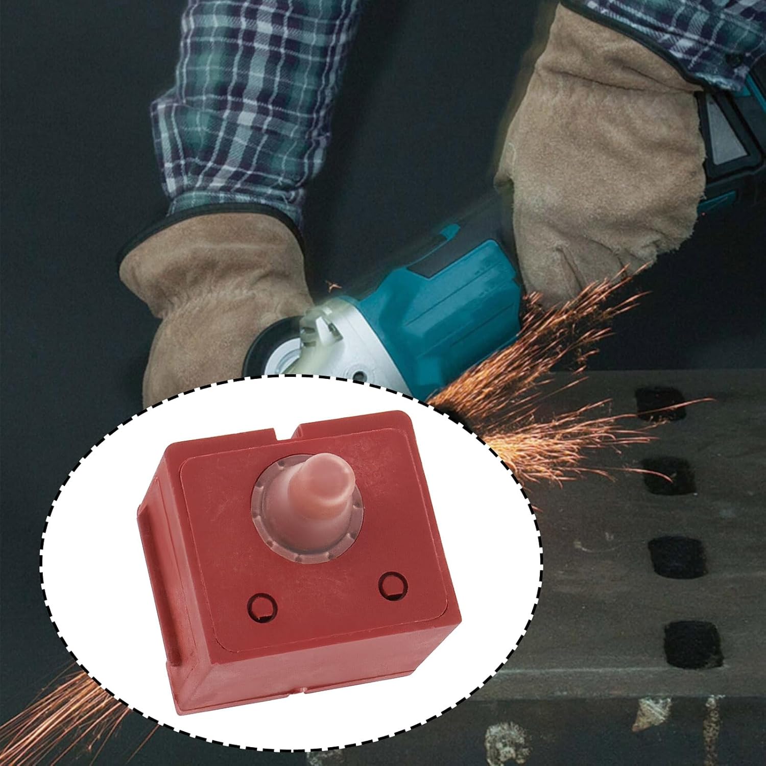 ECSiNG 2Pcs Angle Grinder Switch 650579-7 Compatible with Makita DGA452 9564PCV