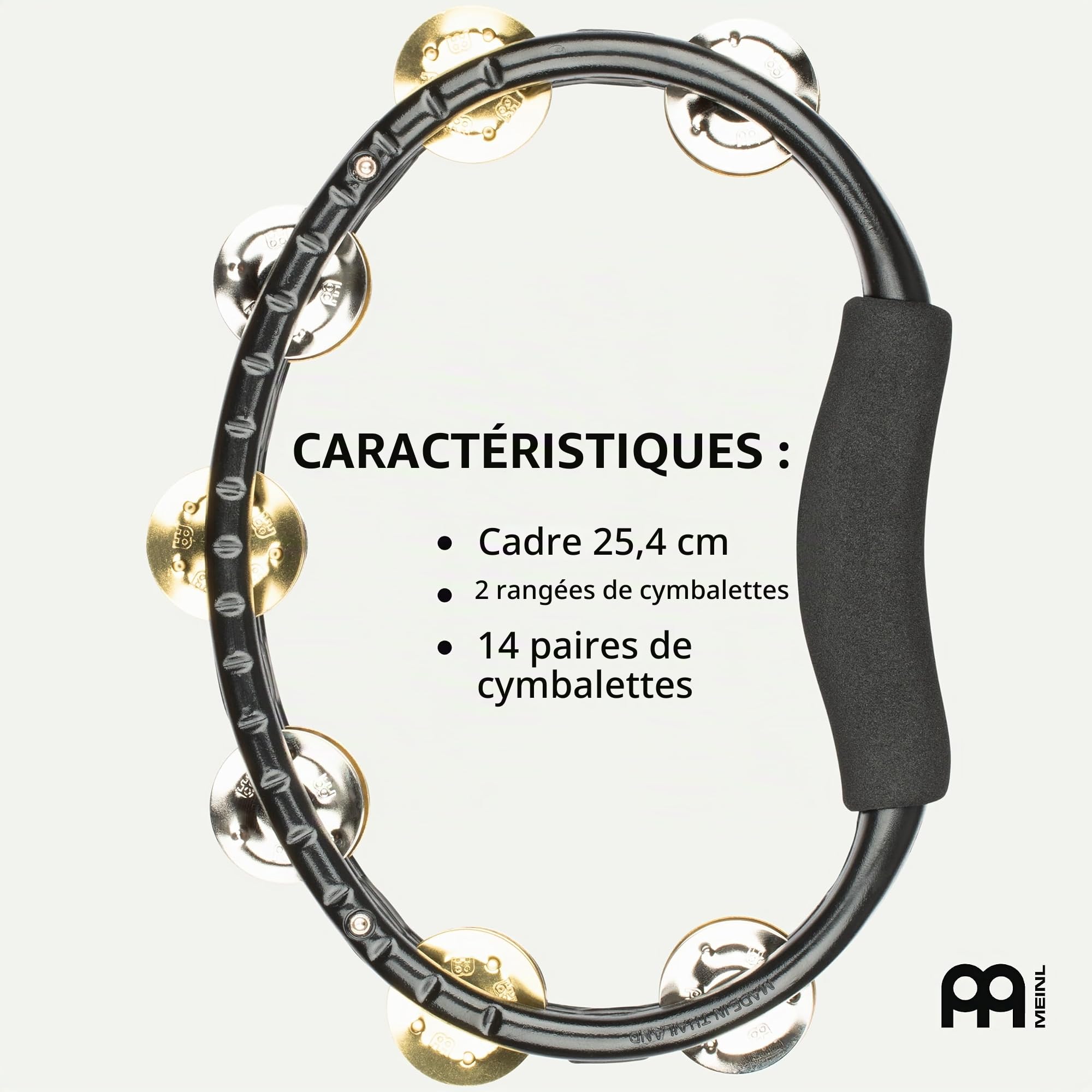 Meinl TMT1M-BK tambourin demi-lune noir (sans peau)