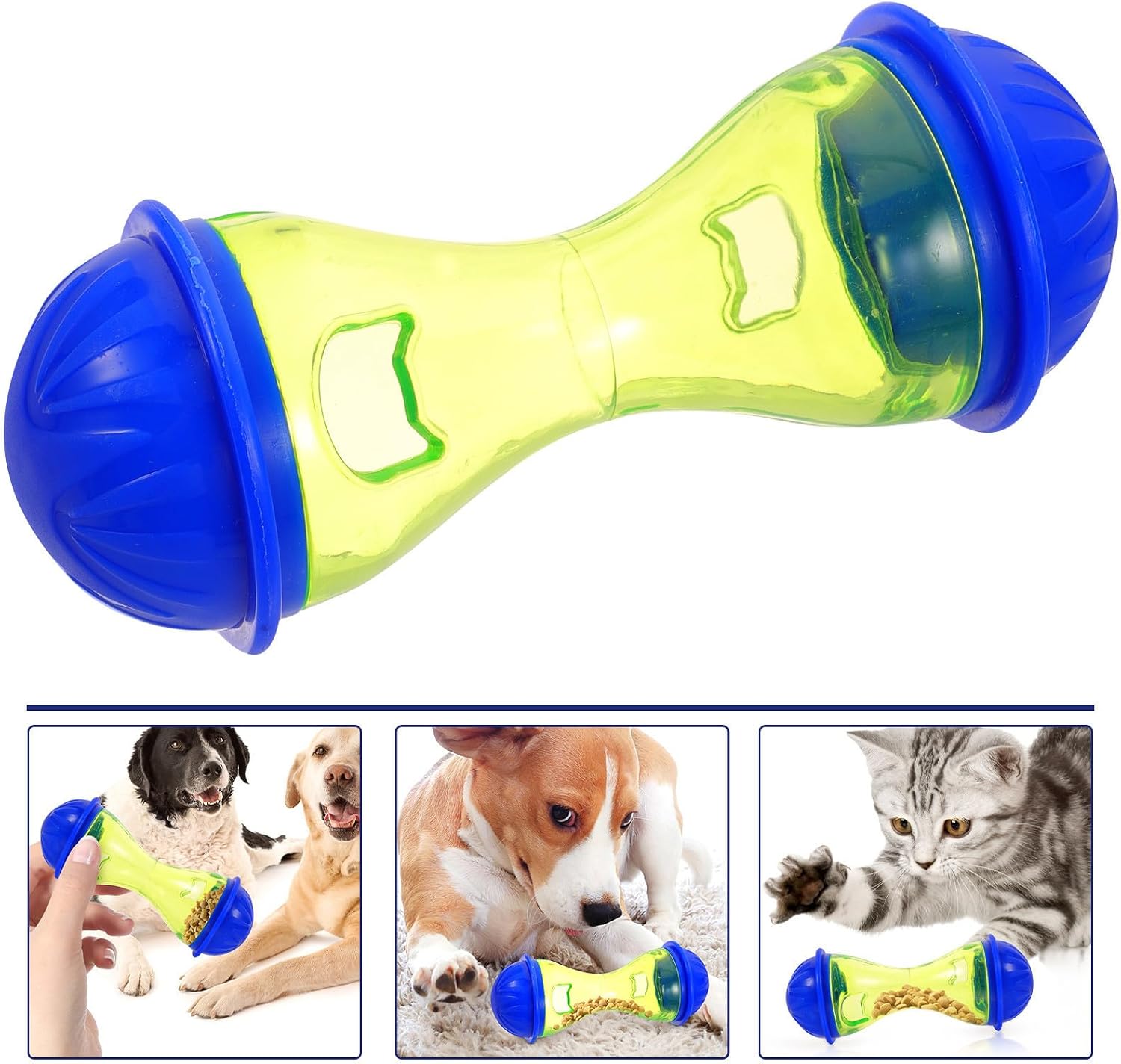 Healifty Interactive Treat Dispensing Kitten for Cats, Bone Shape Abs Material, Lightweight Design, Easy to Fill and Exercise While Eating, Treat for Indoor Play