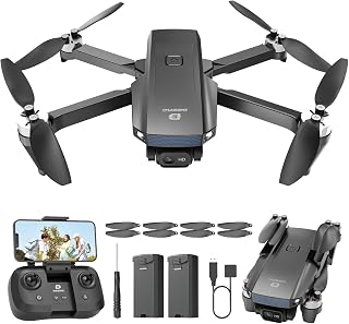 DEERC D20S 1080P FPV Mini Drone for Kids & Adults - Foldable Brushless Quadcopter, 2 Batteries, Altitude Hold, Optical Flow, 3D Flips