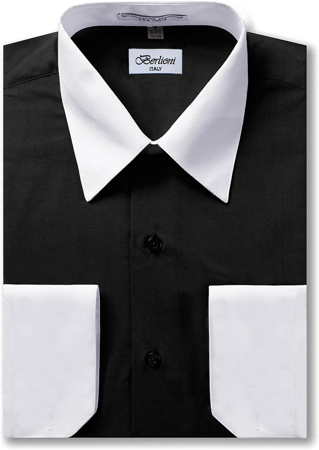 Italy Men's Long Sleeve Two Tone Premium Dress Shirt