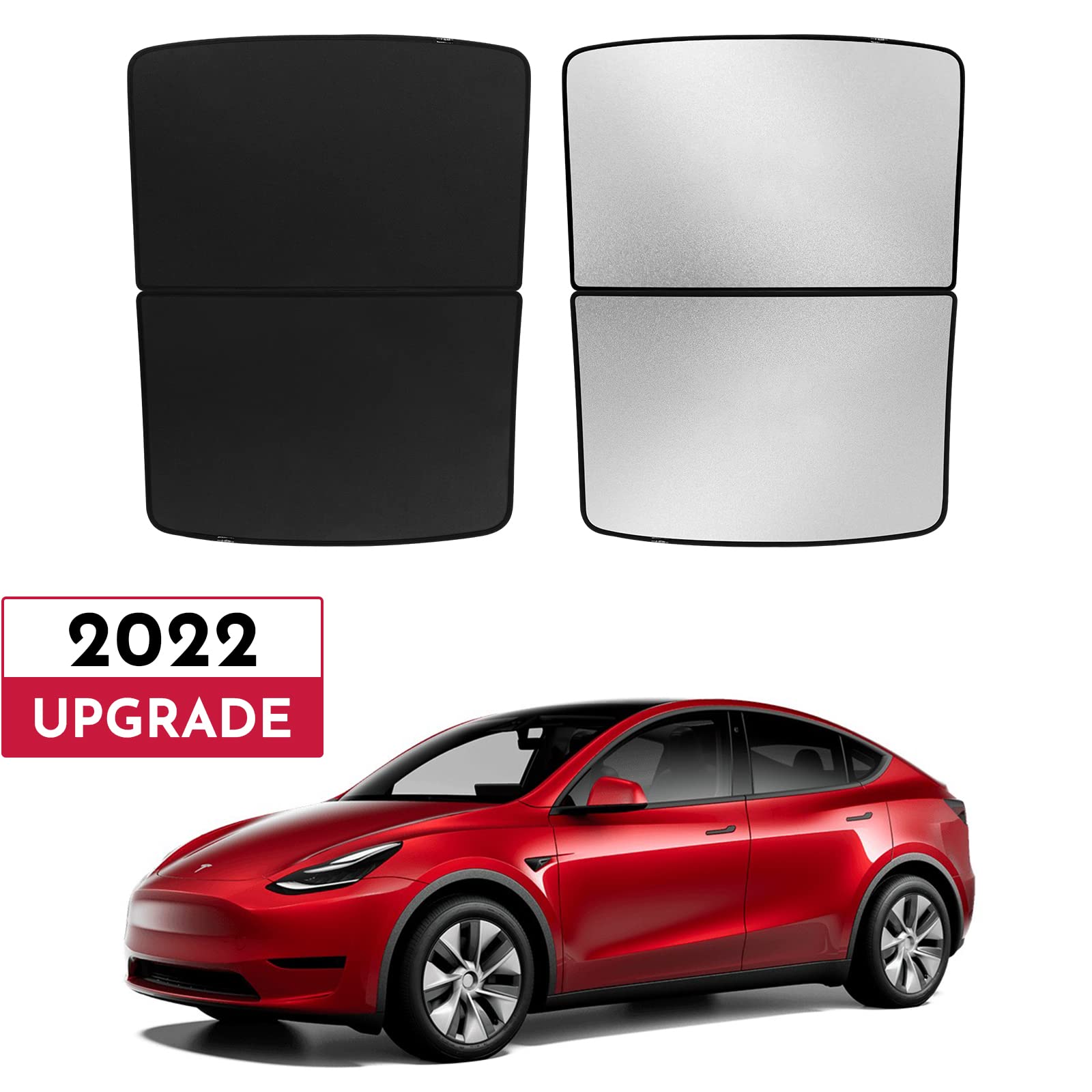 Buy BASENOR 4PCS Tesla Model Y Glass Roof Sunshade Sunroof Heat