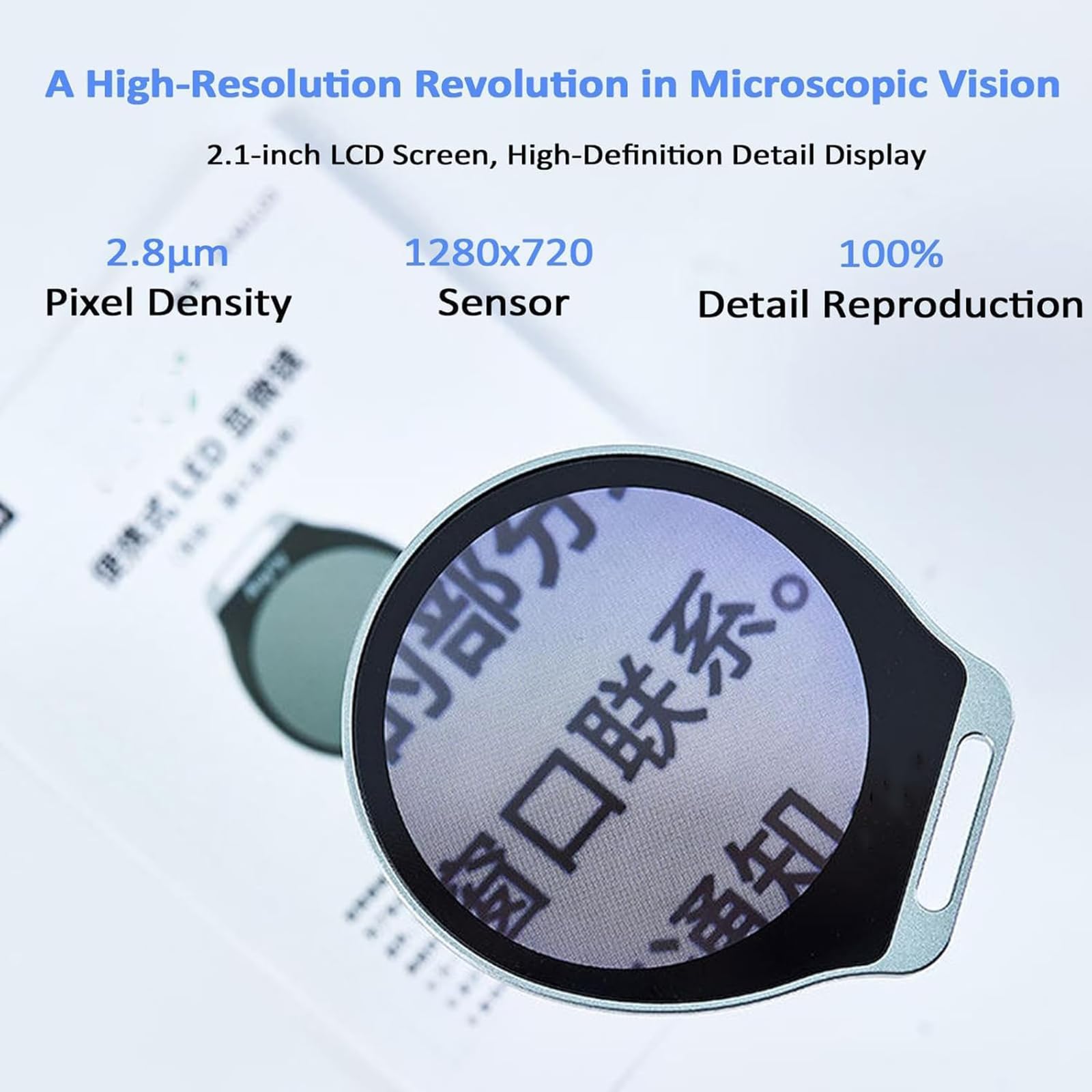 Lente d'ingrandimento per microscopio anti-imbuto, 7X/11X/15X, lente d'ingrandimento portatile con schermo LCD da 2,1", luce bianca/UV, registrazione di foto/video, per valutazione artistica, test sui