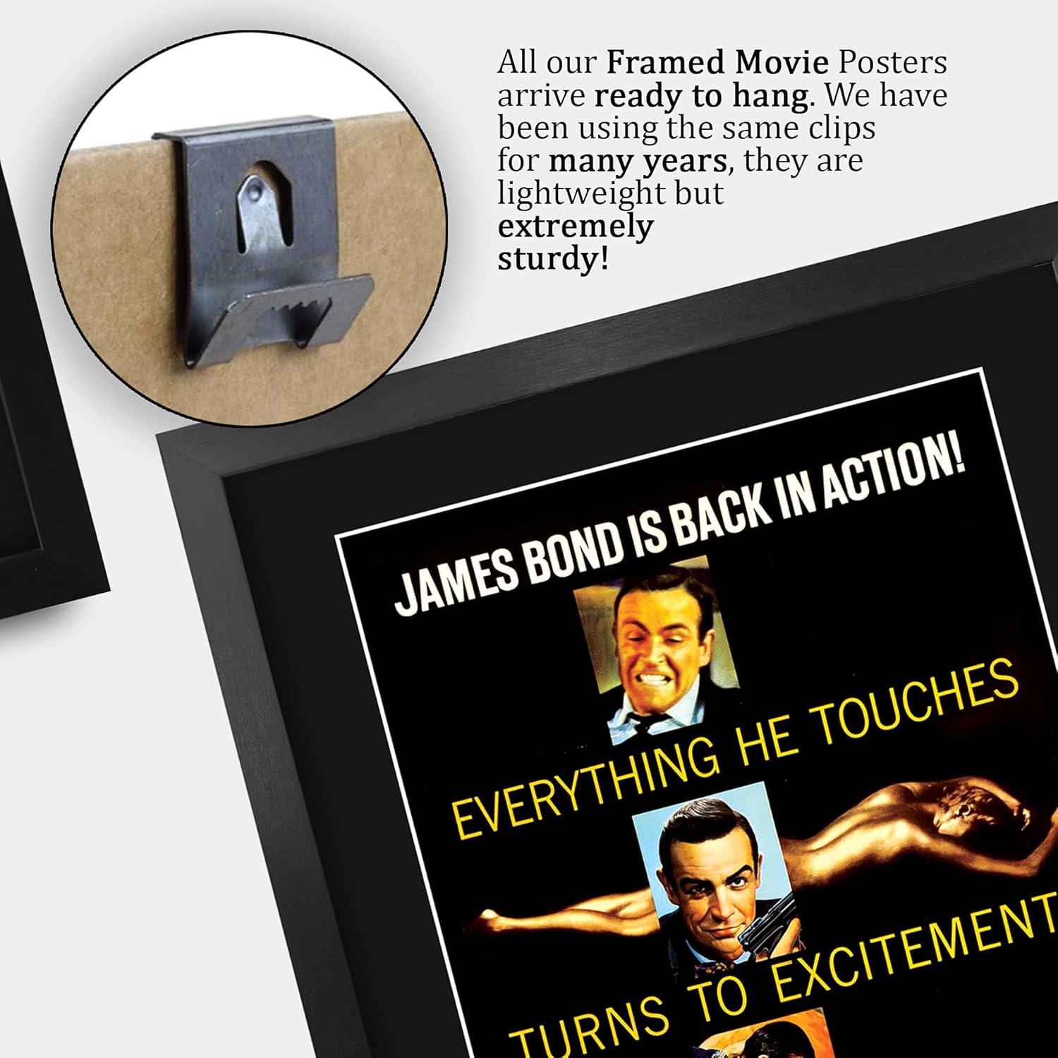 HWC Trading James Bond Goldfinger Sean Connery 16 x 12 inch Framed Gifts Printed Poster Signed Autograph Picture for Movie Memorabilia Fans - 16" x 12" Framed