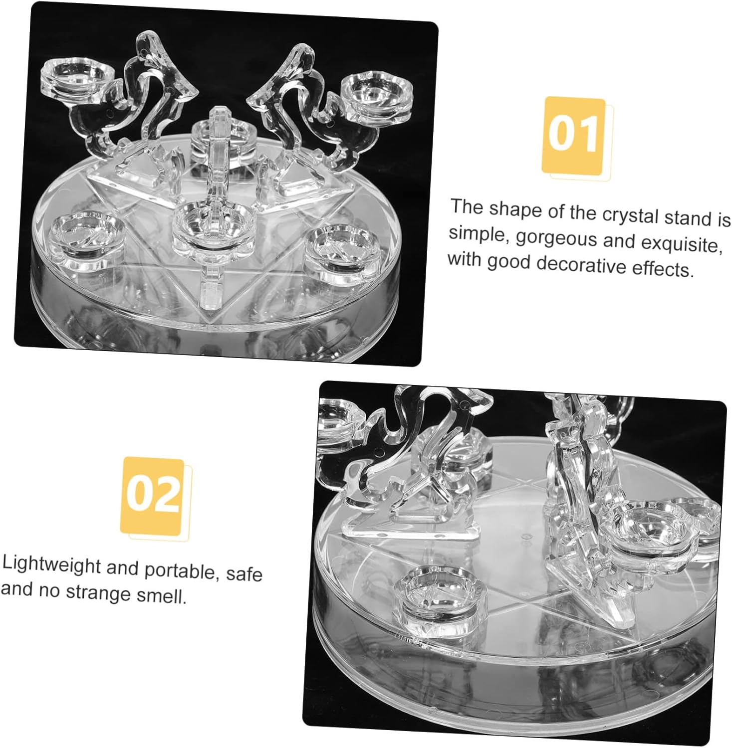 Delicate Acrylic Crystal Display Stand for Home Office Decor Sphere Holder for Chakra Stones Elegant and Functional Design Smooth Finish