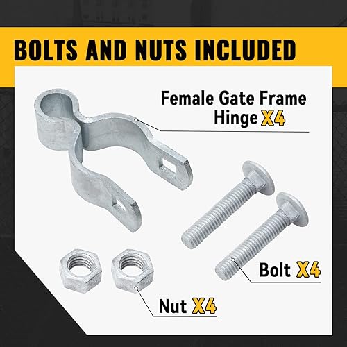 Miniatura 5 de VIVIDA Bisagra de puerta hembra de enlace de cadena de 1-38 pulgadas, bisagra de puerta de metal para poste de diámetro exterior de 1-38 pulgadas,