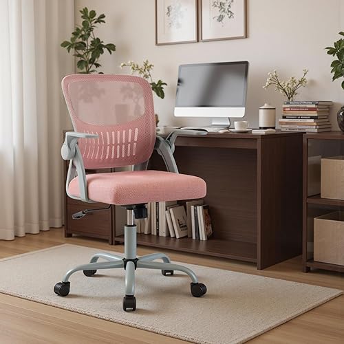 Miniatura 2 de DUMOS Silla de Computadora para Oficina en Casa - Silla Ergonómica de Respaldo Medio con Soporte Lumbar y Modo Mecedor, Altura Ajustable
