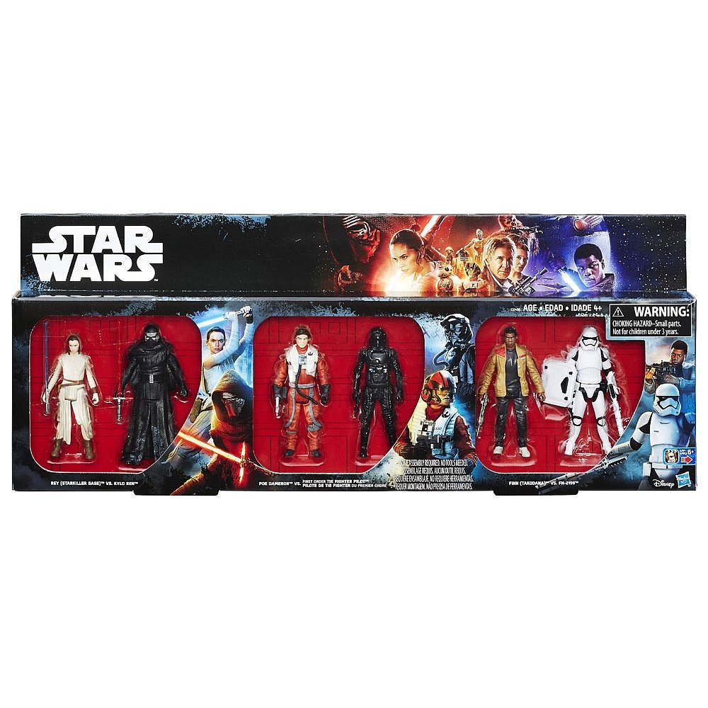 Star Wars The Force Awakens Rey vs Kylo Ren, Poe vs Tie Fighter