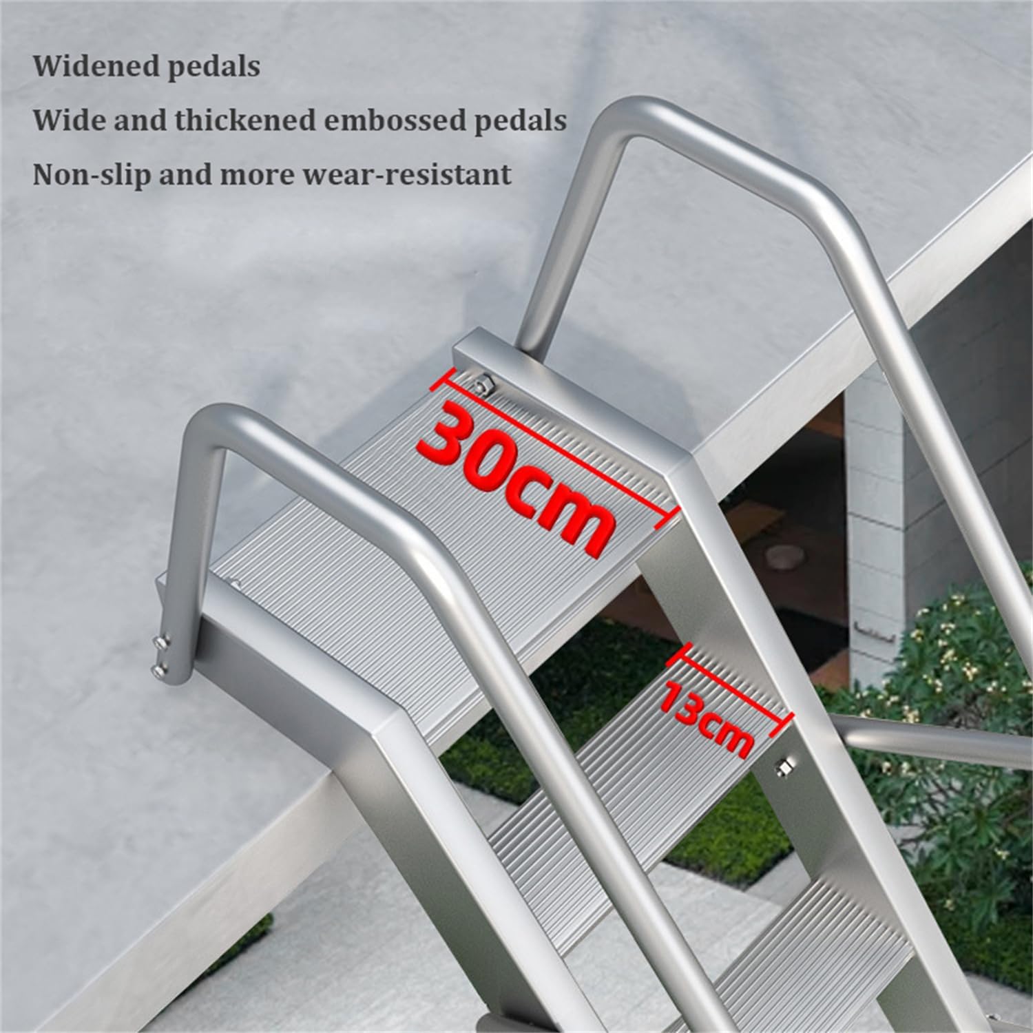 Aluminium Attic Ladder, Folding Loft DIY Extension,Attic Bunk Bed Outdoor Wall Climbing Ladders,Heavy Sturdy Folding Closet Step Stool,for Home, Office, Kitchen,7 Steps