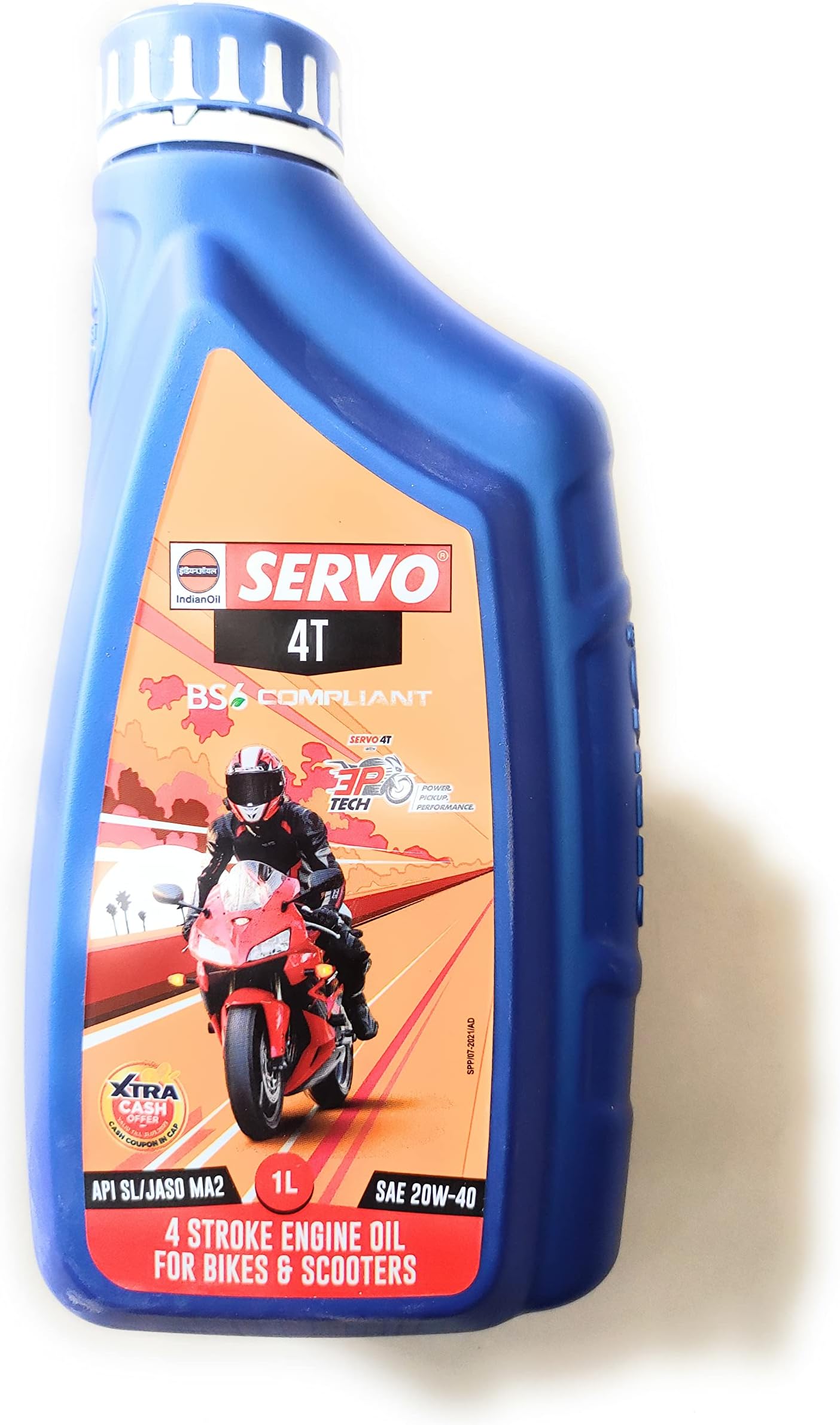 SERVO 4T SAE 4 Stroke Engine Oil for Motorcycles BS-4 and BS-6, 1L, 20W40