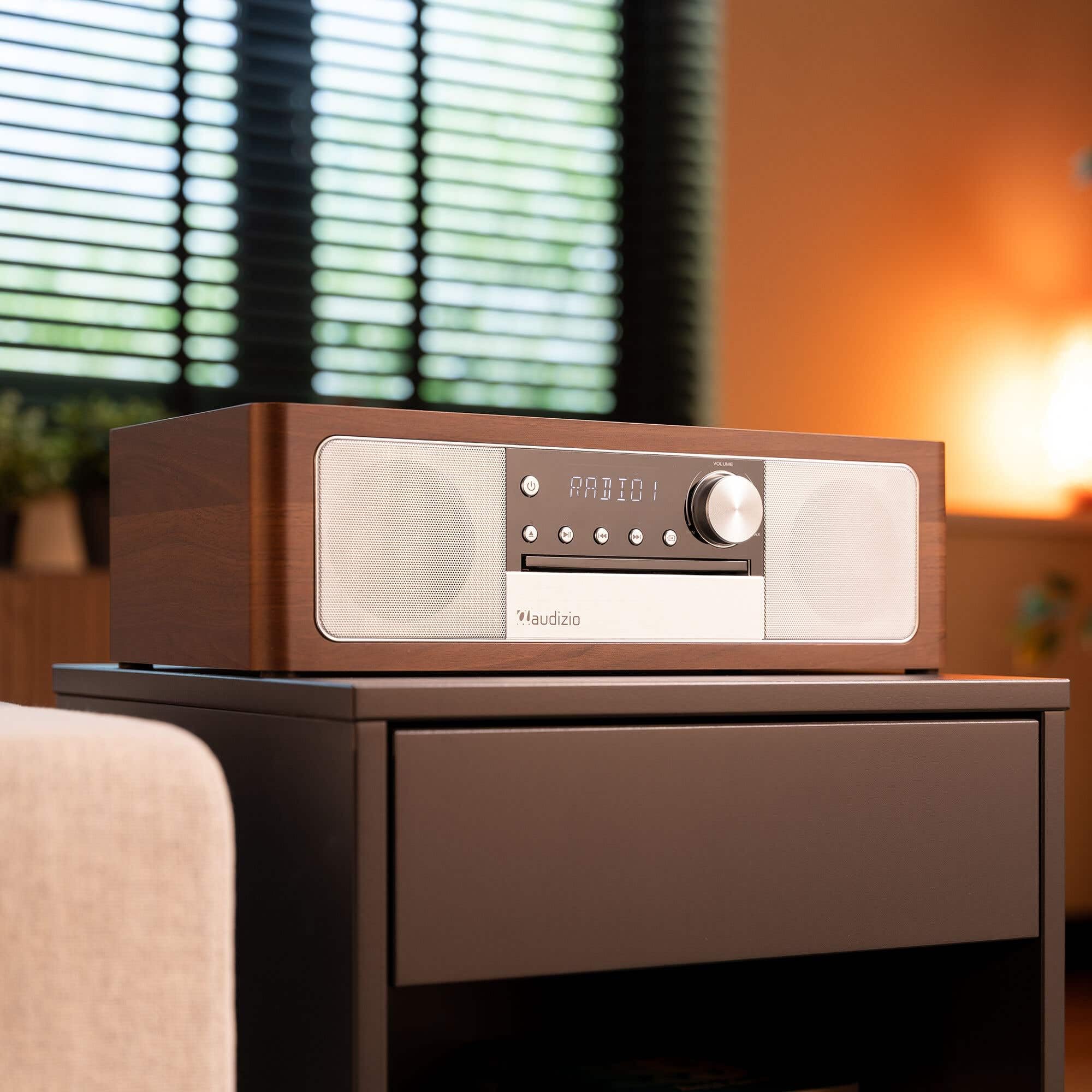 Audizio Lunata - DAB Radio mit CD Player, 100W Stereoanlage mit CD & Bluetooth 5.3 - Musikanlage mit HDMI, USB & AUX, Einfache Steuerung, DAB Plus Radio Musikanlage mit Fernbedienung - Silber