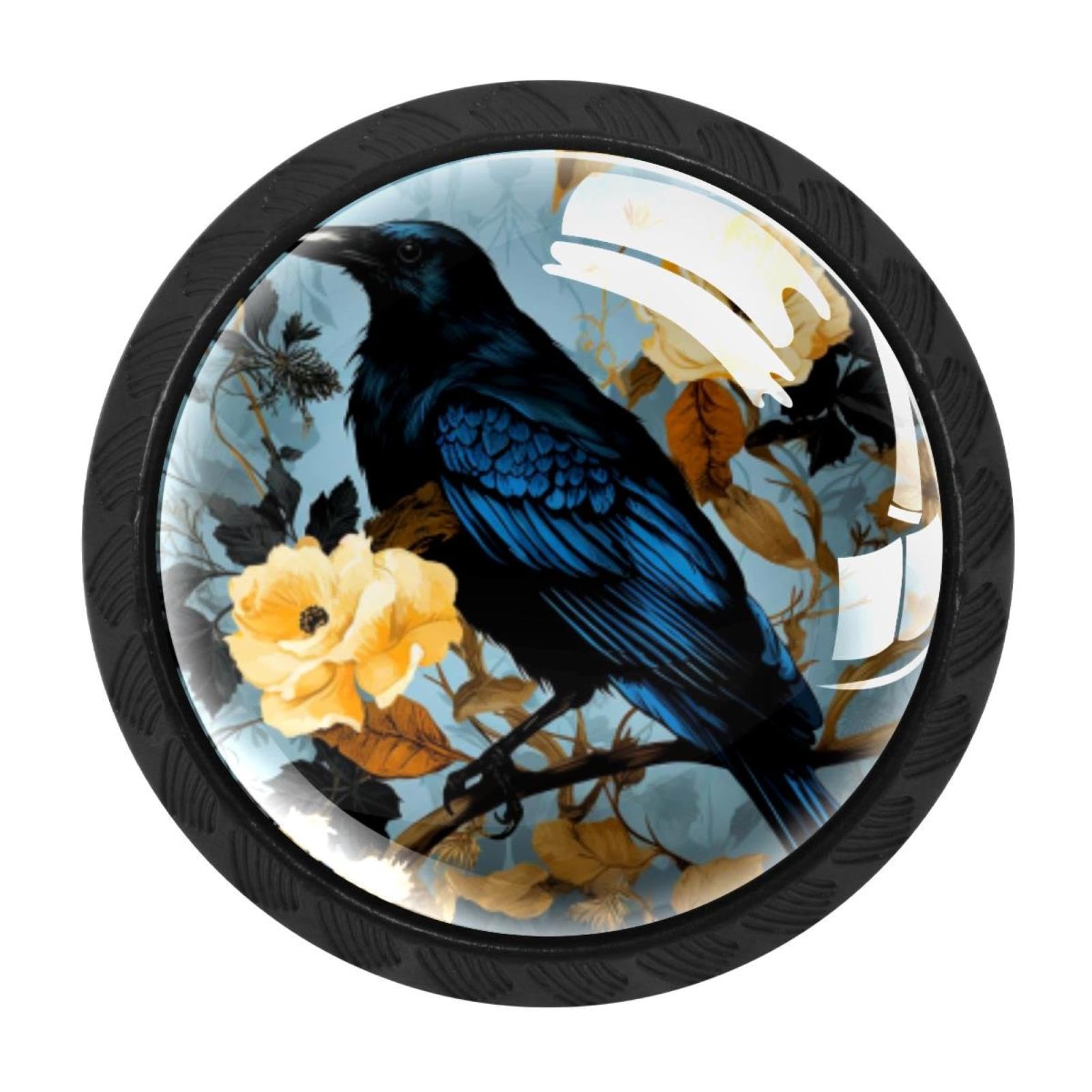 Chenzzzz Multicolored 06 4 Pack Crow Dresser Drawer Cabinet Knobs Round Crystal Glass Knobs Pulls Handles For Kitchen Wardrobe Cupboard Door Hardware