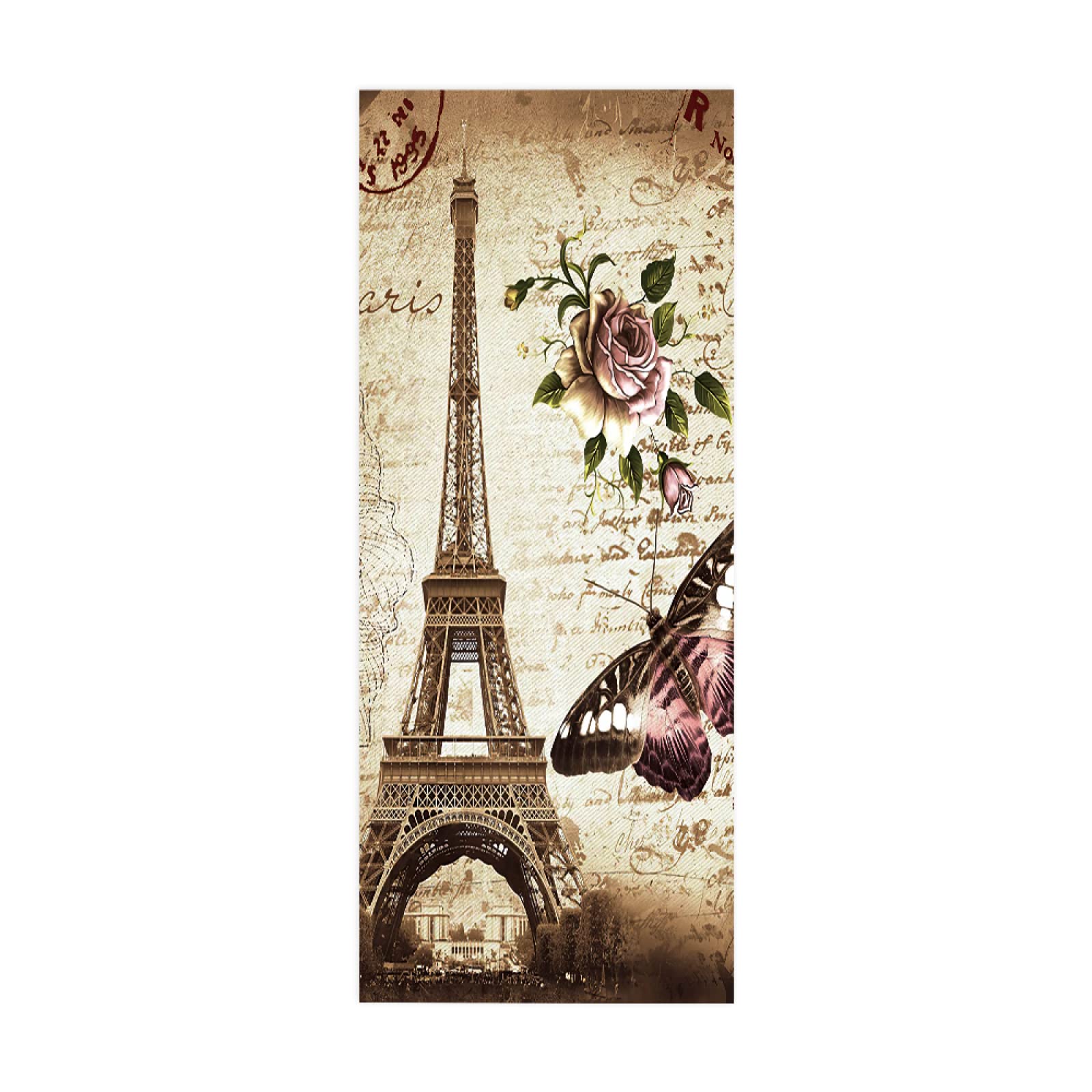 3D Door Stickers Flower Tower Mural Art Sticker Wallpaper Self-Adhesive Decals Removable Vinyl W100 x H215cm