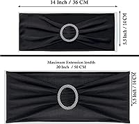 Vista 164 de MDS - Paquete de 50 bandas elásticas de elastano para silla, lazos elásticos para sillas con hebilla deslizante, ajuste universal para bodas, Acción