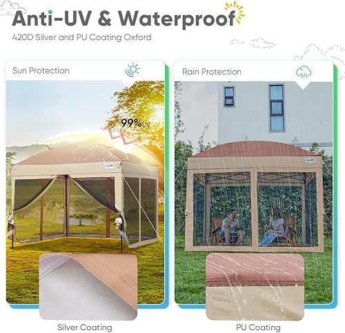 Miniatura 5 de Toldo desplegable Quictent Ez con pantalla de malla para carpa, pared lateral, en 3 colores, 4 tamaños