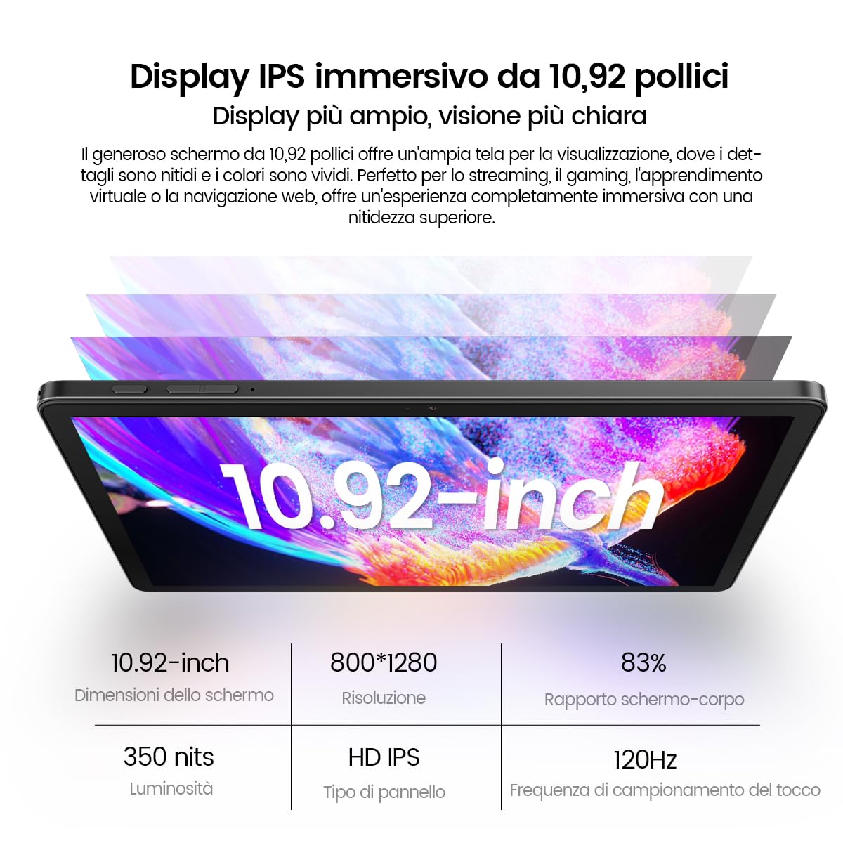 OSCAL Android Tablet 11 pollici, 24GB RAM+128GB/2TB ROM,4G LTE+5G Tablet Offerta Wifi Sim,120Hz HD,Android 14 Tablets,Octa-Core, 7700mAh,13MP+8MP, Widevine L1,Netflix,Modalità PC 2.0,GPS