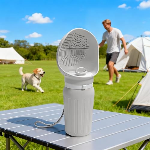 Miniatura 1 de Botella de agua portátil para perros con contenedor de alimentos, dispensador de agua para mascotas 2 en 1 a prueba de fugas para caminar,