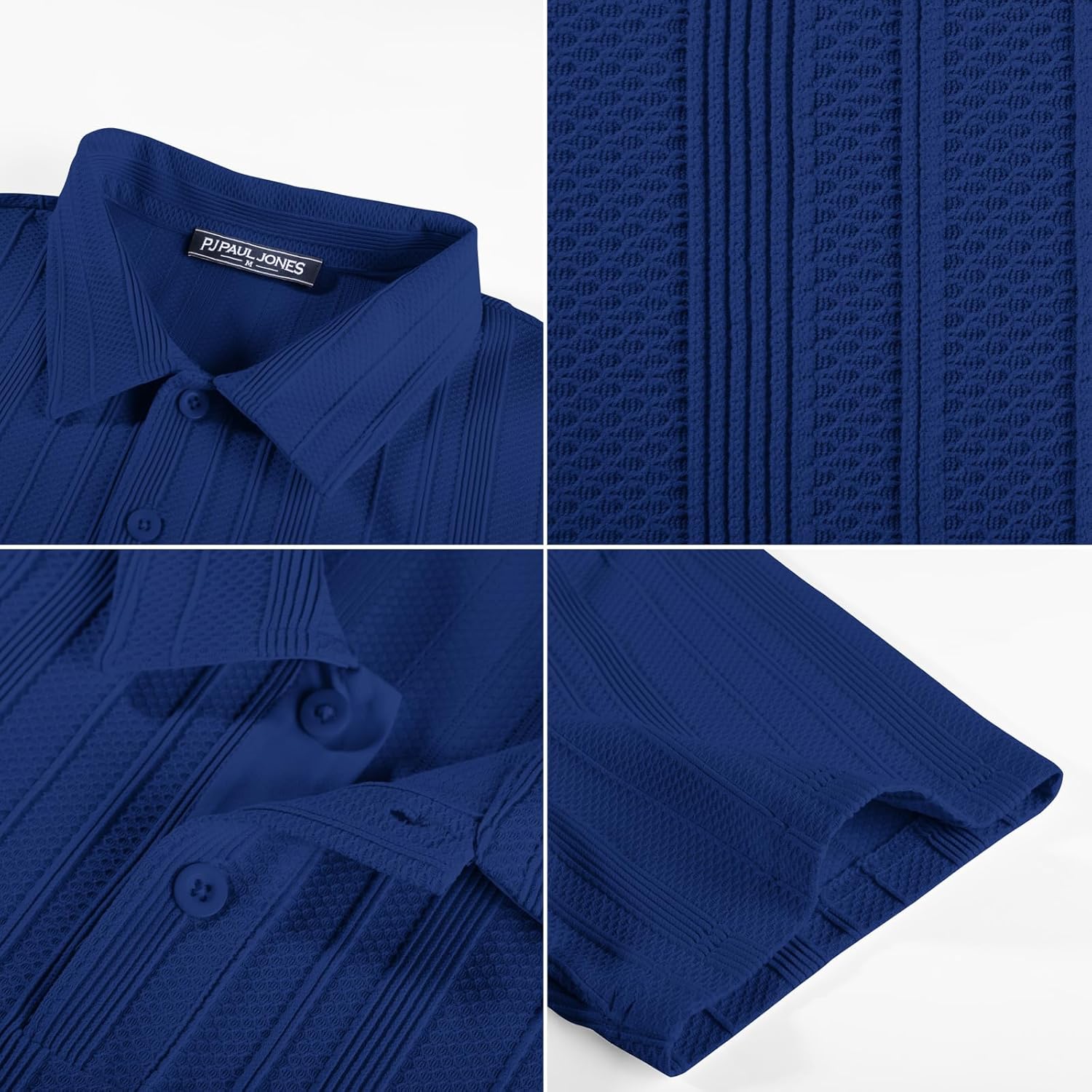 PJ PAUL JONES Mens Polo Shirts Short Sleeve Textured Knit Polo Casual Dress Shirts Summer Golf Shirts Fashion Tops - Image 4