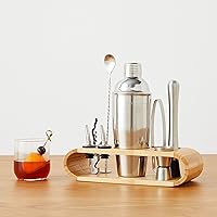 Vista 5 de Yaxa Basics Juego de 10 herramientas de barra de acero inoxidable con soporte de pie de bambú