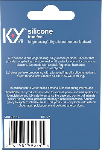 Miniatura 7 de K-Y True Feel - Lubricante de silicona, lubricante personal, fórmula a base de silicona, seguro de usar con condones, para hombres, mujeres y