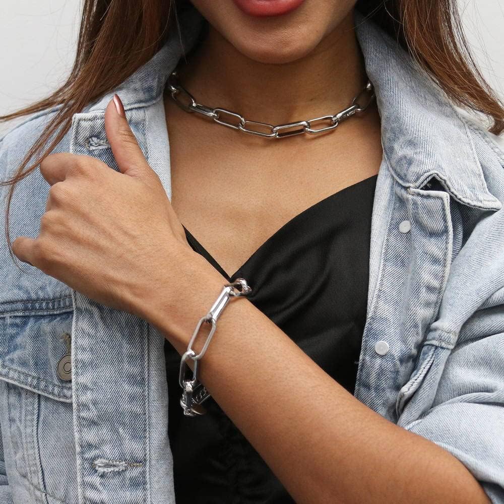 BERRICLE Paperclip Fashion Link Bracelet for Women 7.5 inch (Gold-tone, Silver-tone) - Image 5