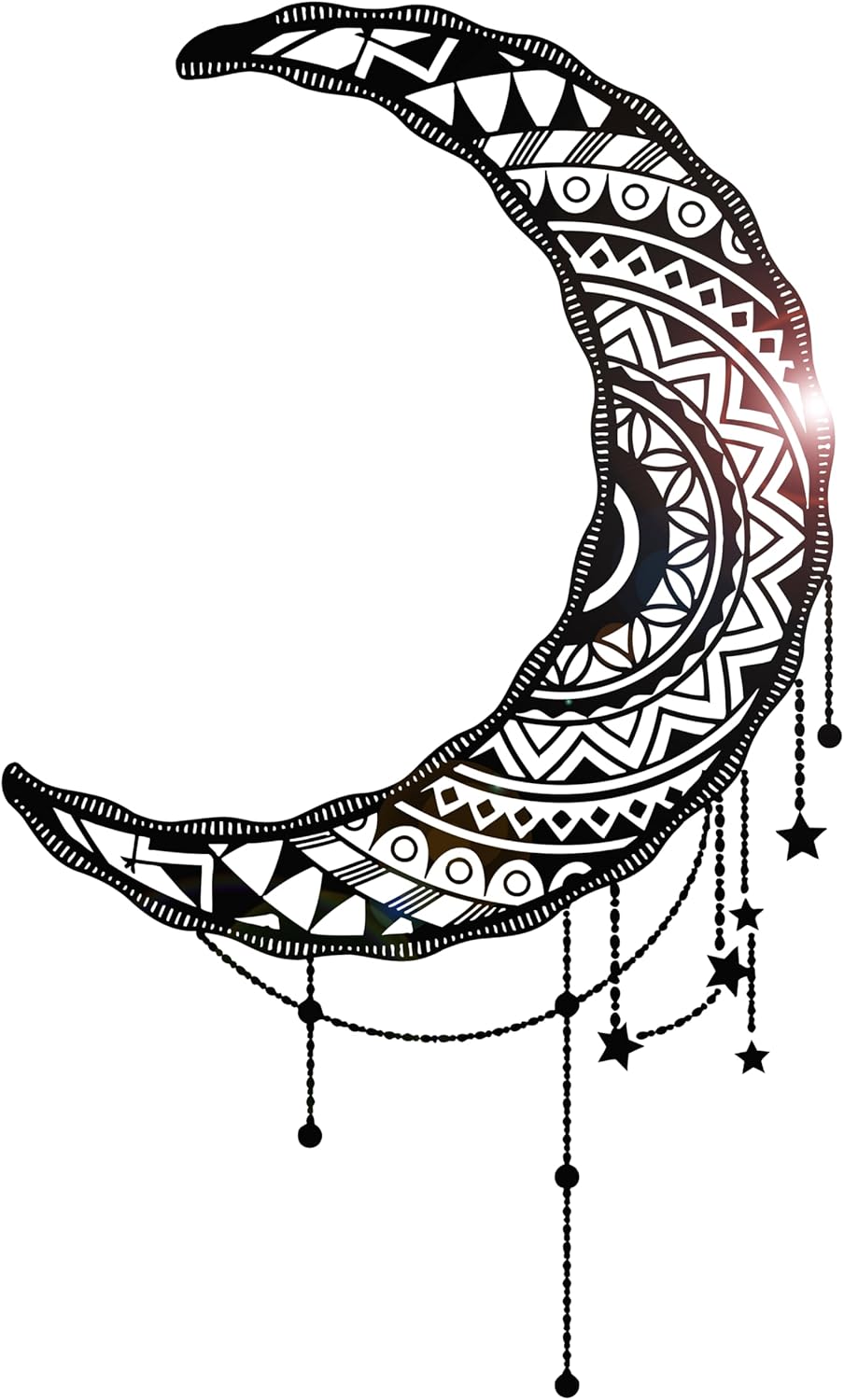 Vinyl Wall Decal Ornament Crescent Moon Night Bedroom Stickers Mural Large Decor (g5114) Black