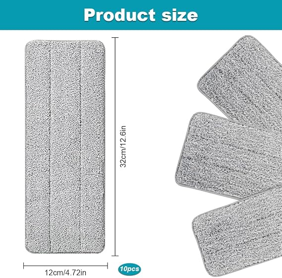 Microfibre Mop Pads, 10 Pcs Mop Pads Replacement,Cleaning Spray Mops Pad