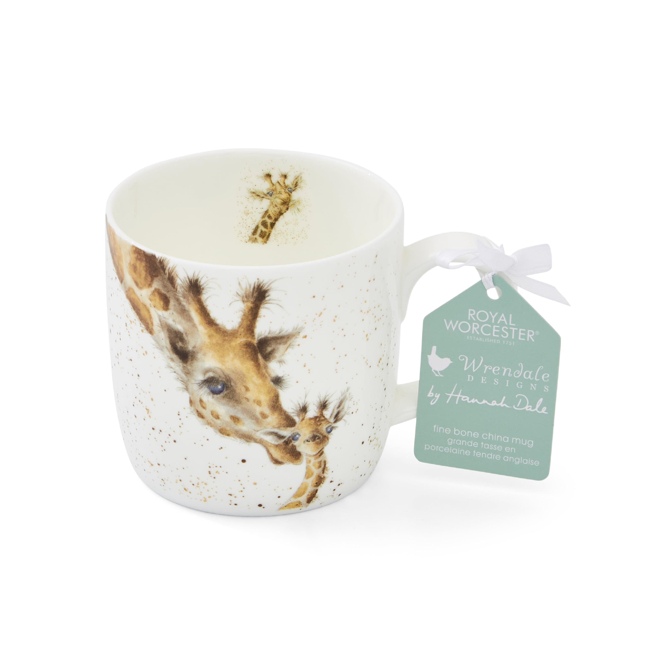 Portmeirion Home & Gifts MMMK5629-XS Mug-First Kiss (Giraffe), Bone China, Multi-Colour, 8.5 x 8.4 x 8 cm, 11 fluid ounces