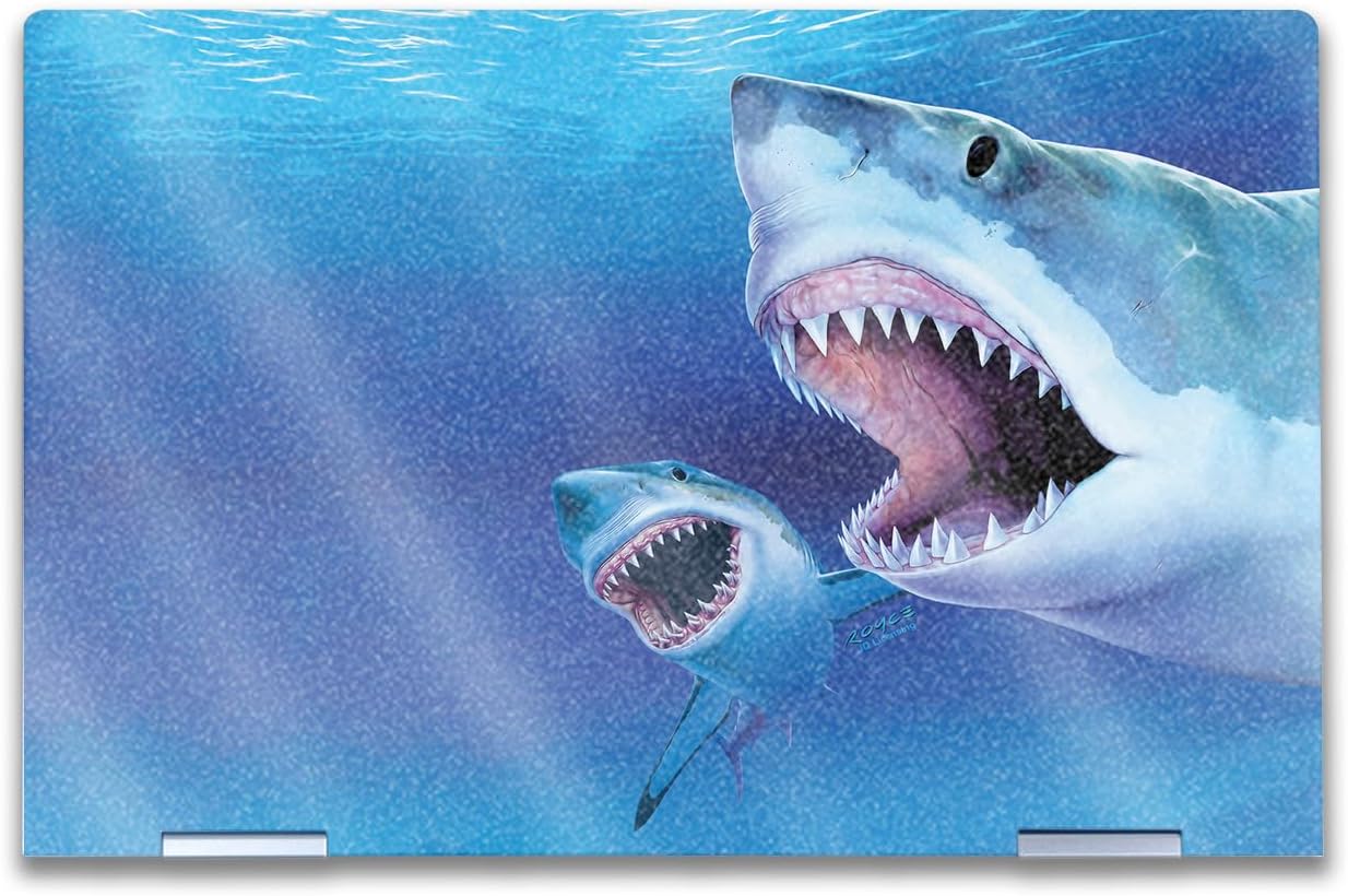Glossy Glitter Laptop Skin Compatible with HP Envy x360 14” (2023) - Great Whites - Premium 3M Vinyl Protective Wrap Decal Cover - Easy to Apply | Crafted in The USA by MightySkins
