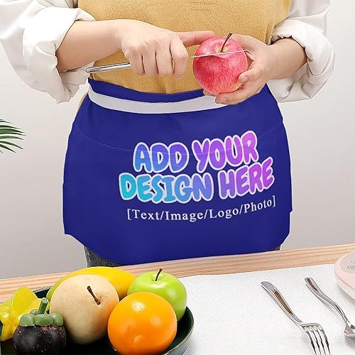 Miniatura 5 de AXKEUDO Delantal personalizado con bolsillos, delantales de cintura para camarera para cocinar en casa, restaurante, servir trabajo