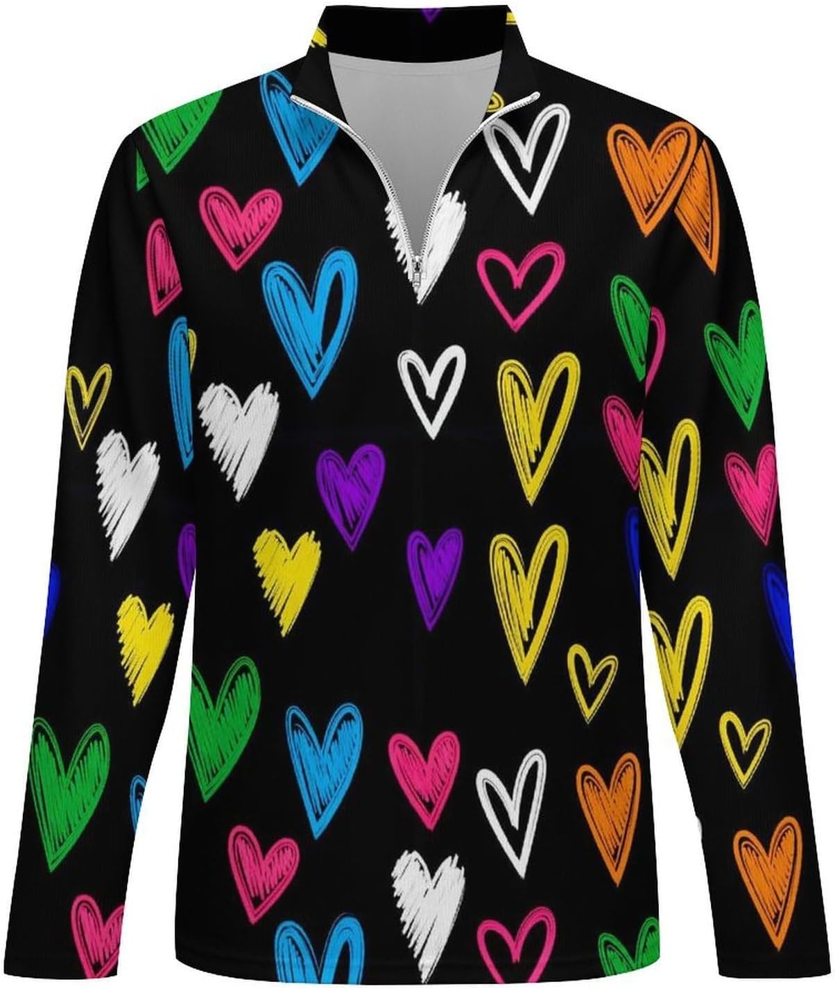 Fashion Zip Collar Sweatshirts for Men Long Sleeve Casual Sweater Lightweight Tennis Golf Shirts