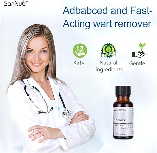 Miniatura 5 de Removedor líquido de verrugas para verrugas comunes y plantares, removedor de verrugas de gel de acción rápida adecuado para todo tipo de piel, 0.67